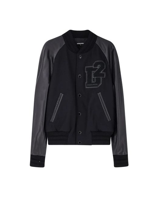 DSquared² Black Bomber Jackets for men