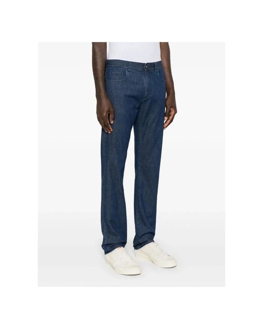 Canali Blue Slim Fit Jeans for men