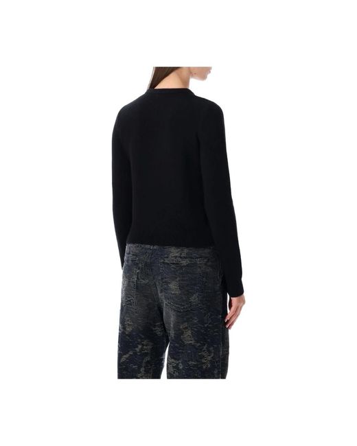 DIESEL Geribbelde Gebreide Pullover Trui in het Black