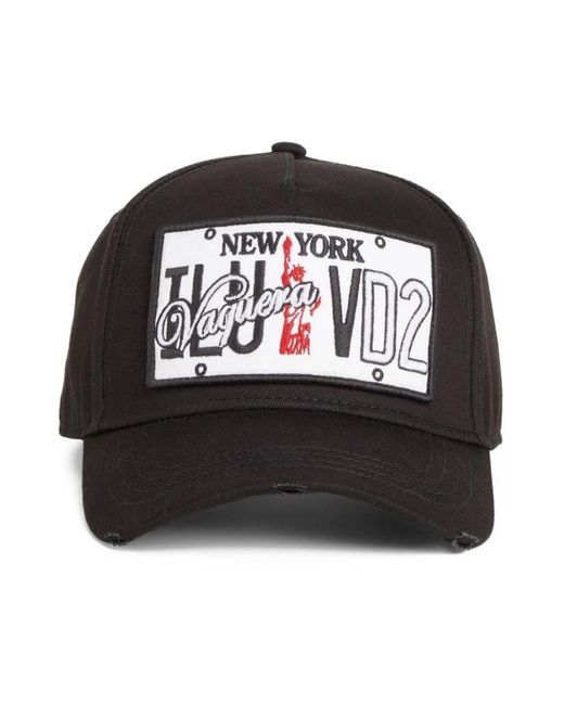 DSquared² Accessoires ,Zwart ,Zwart Logo Baseball Cap Hoed in het Black
