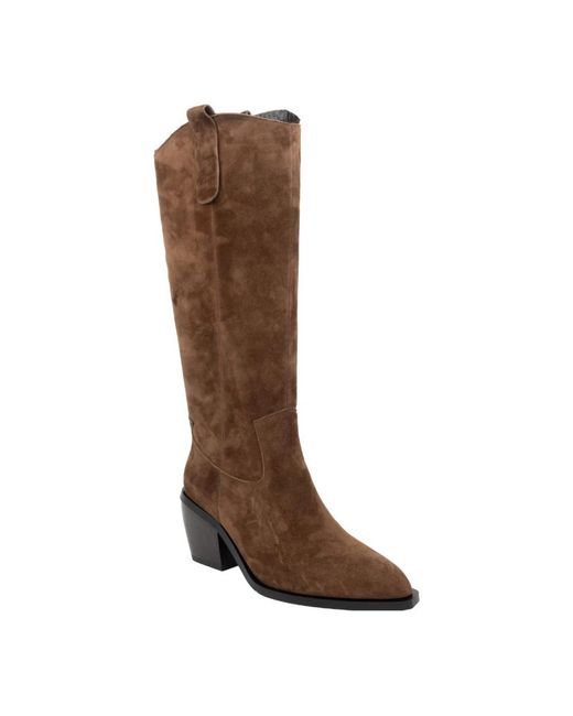 Linda Baumann Brown Cowboy & Biker Boots