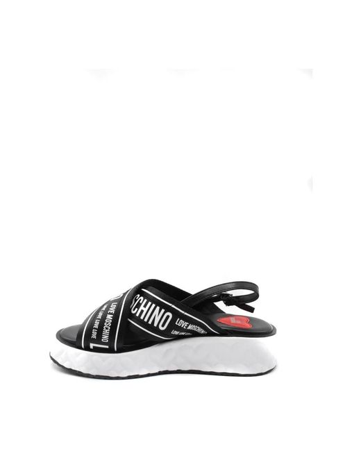 Love Moschino Black Flat Sandals