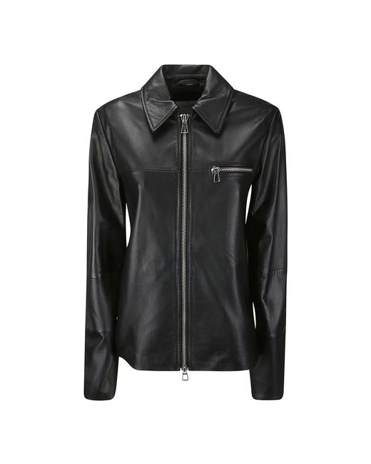 Sportmax Black Leather Jackets