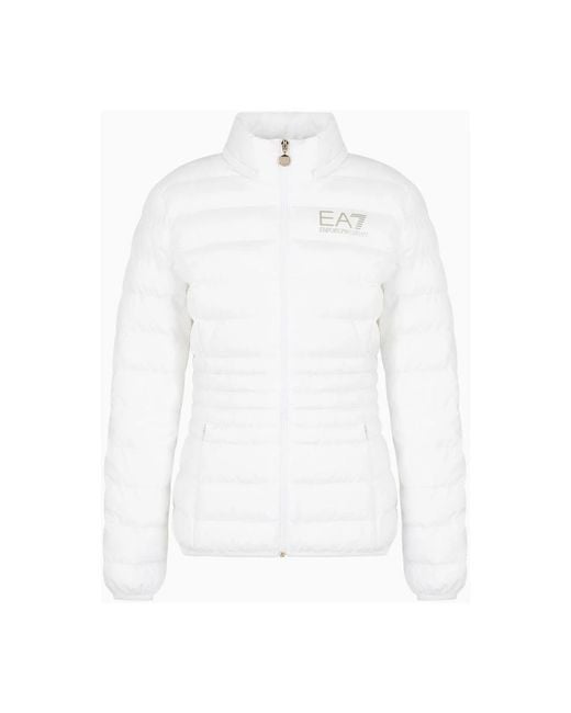 EA7 White Winter Jackets