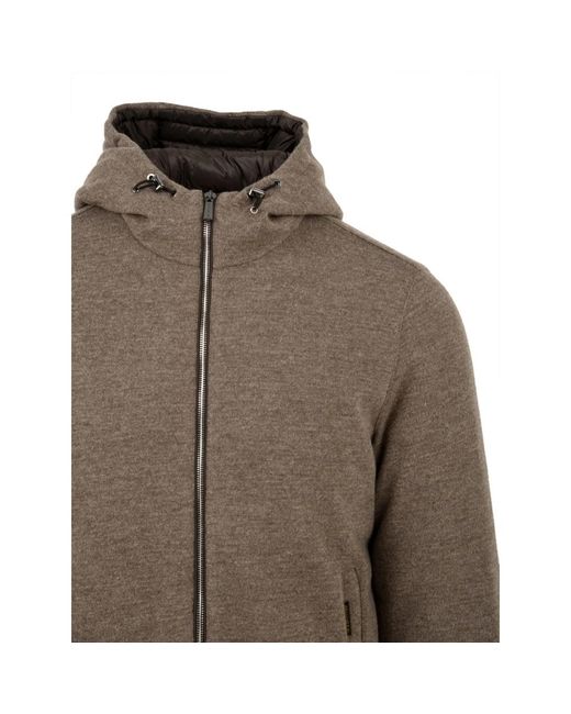 Moorer Hoodies & Sweatvesten Gewatteerde Jas Met Ritssluiting in het Brown voor heren