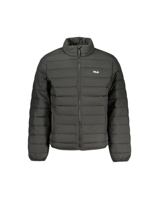 Fila Jassen ,Zwart ,Polyester Revello Jacket in het Gray voor heren