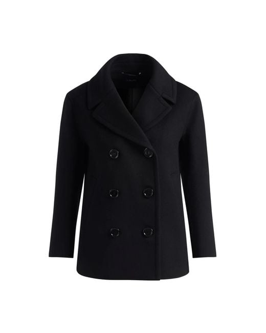 Double-Breasted Coats Max Mara de color Black
