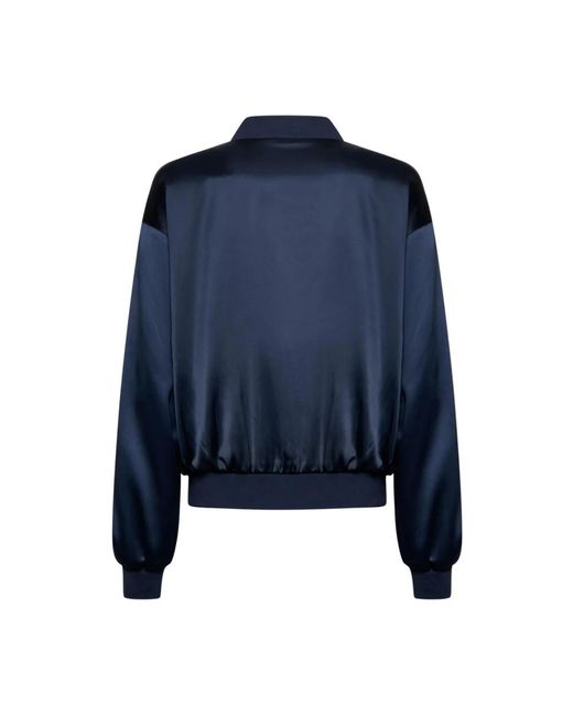 Silvian Heach Blue Glänzende Bomberjacke Mit Reißverschluss