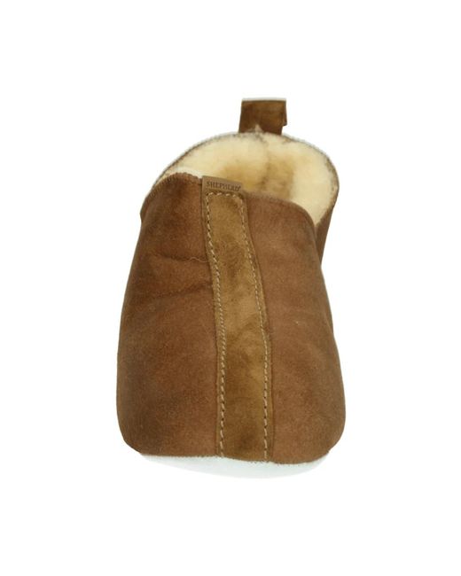 Shepherd Schoenen ,Bruin ,Gezellige Gesloten Bontgevoerde Pantoffel in het Brown