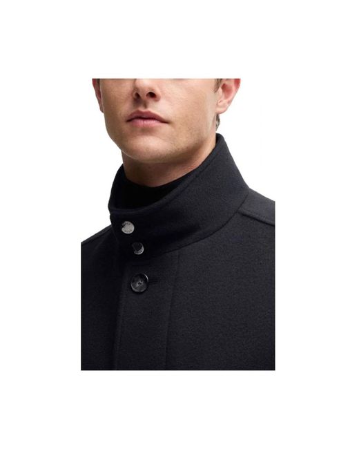 HUGO Black Single-Breasted Coats for men