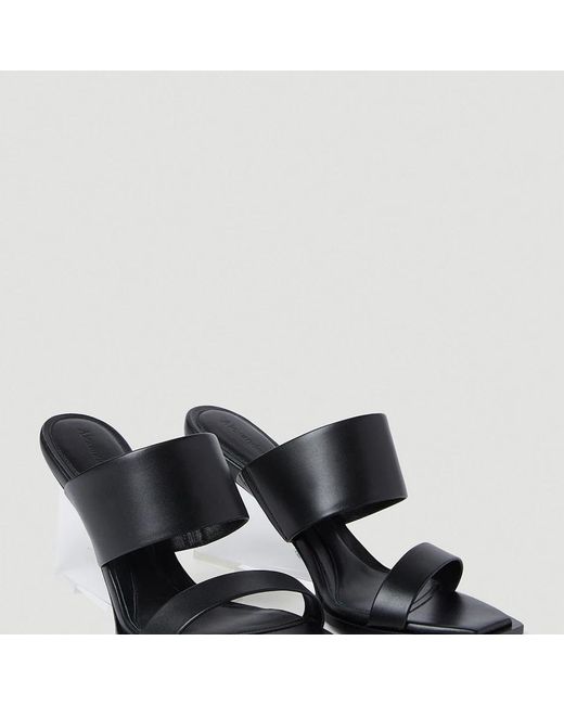 McQueen Black Heeled Mules