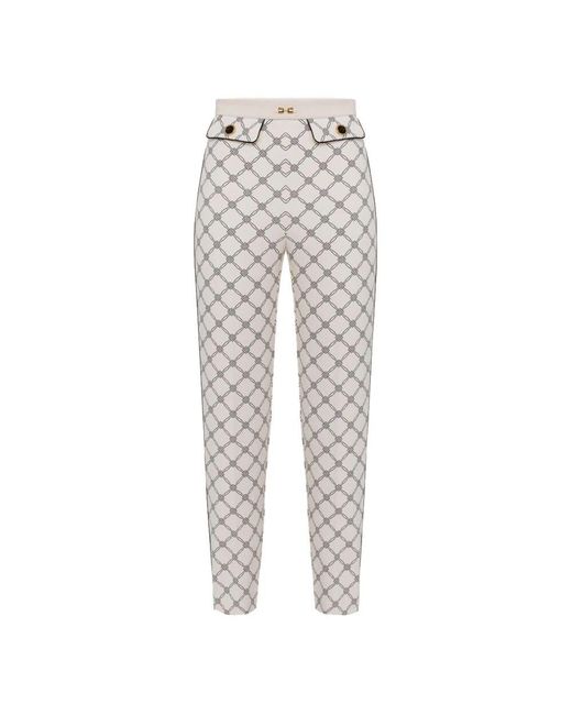 Elisabetta Franchi Gray Diamant flared hose