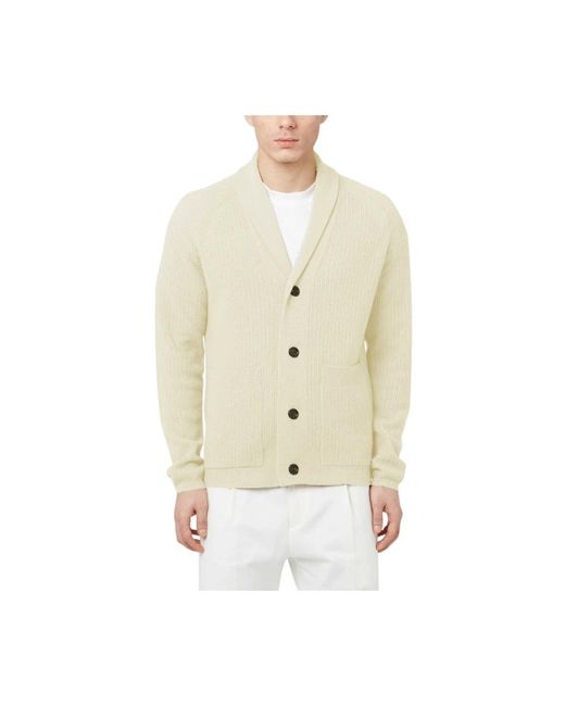 Paolo Pecora Truien & Vesten ,Wol Cardigan A045F0021102 in het Natural voor heren