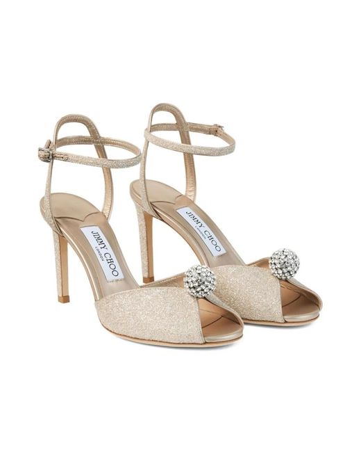 Jimmy Choo White Sacora 85 Sandals