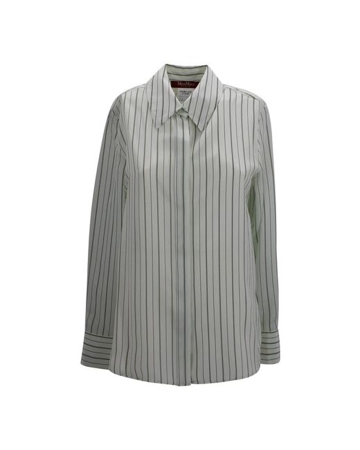 Max Mara Overhemden ,Veelkleurig ,Leer Lama Shirt in het Gray