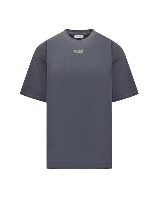 Gcds Tops ,Grijs ,Katoen Patch Logo Solarized T-Shirt in het Blue voor heren