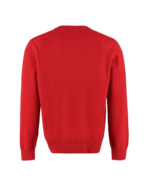 THE (Alphabet) Red Round-Neck Knitwear for men