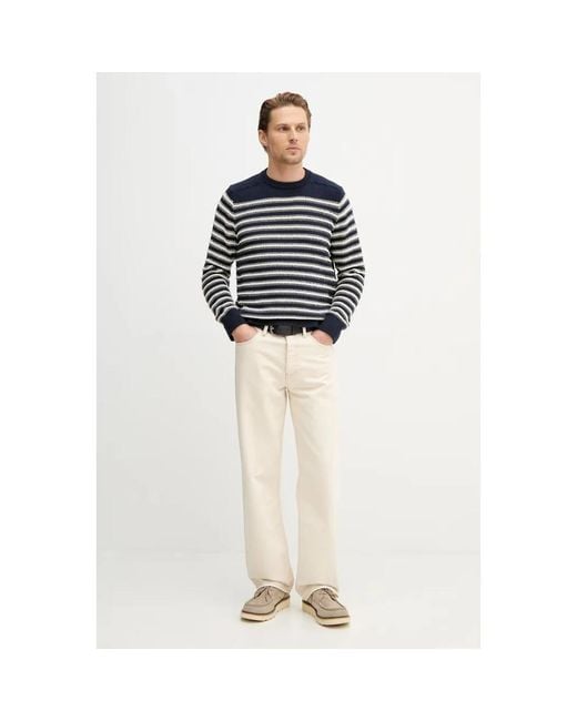 Guess Gestreifter Pullover in Blue für Herren