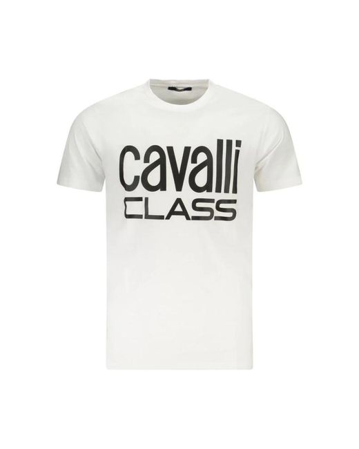 Roberto Cavalli T-Shirt Mit Auffälligem Druck Und Rundhalsausschnitt in White für Herren