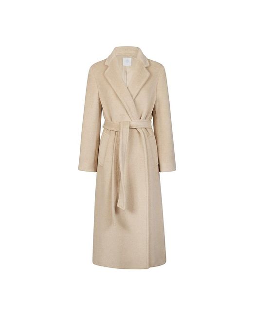 Eleventy Natural Langer Mantel Mit Gürtel