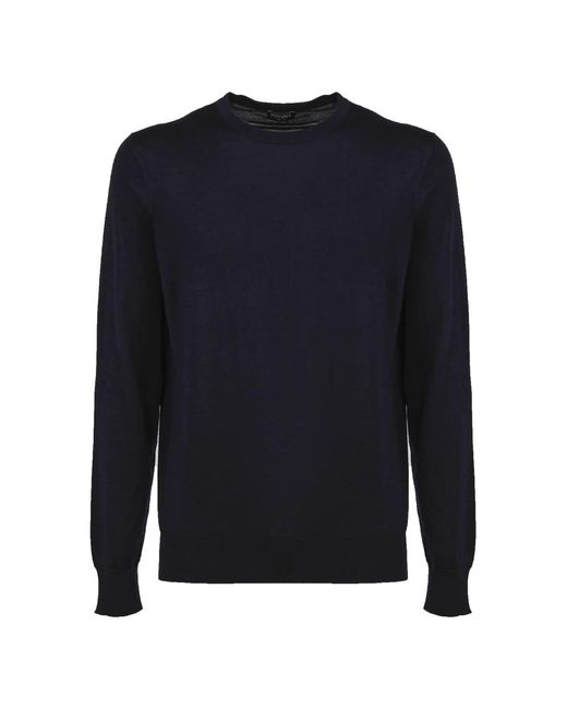 Zegna Blue Round-Neck Knitwear for men