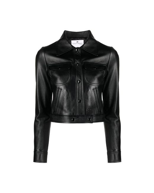 Leather giacche di Courreges in Black
