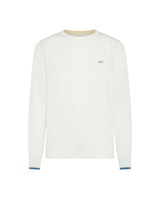 Sun 68 Sweater Neck Double Rib L/S in het White voor heren