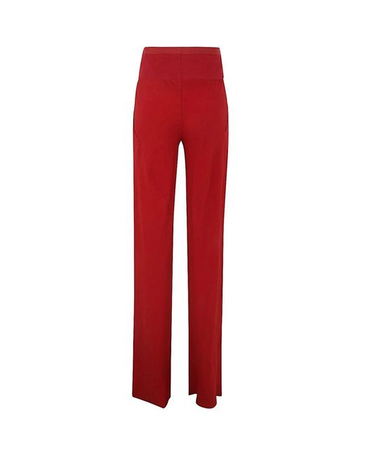 Rick Owens Red Straight Trousers