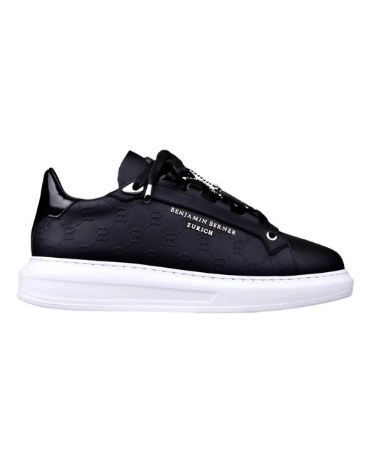 Benjamin Berner Monogramm-Geprägte Sneakers in Blue für Herren
