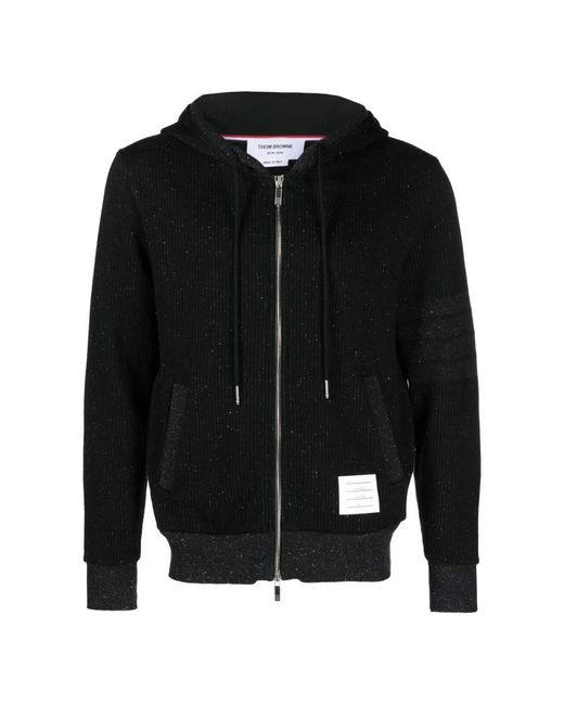 Thom Browne Stylischer zip-up hoodie in Black für Herren