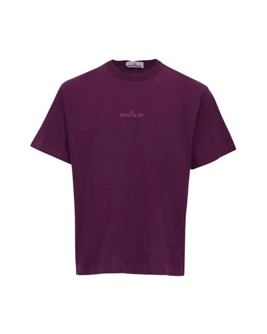 Stone Island T-Shirts in het Purple voor heren