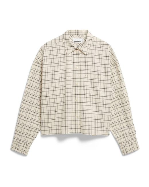 ARMEDANGELS Check Boxy Blouse in het White