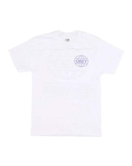 Obey Tops ,Wit ,Global Classic Tee in het White voor heren