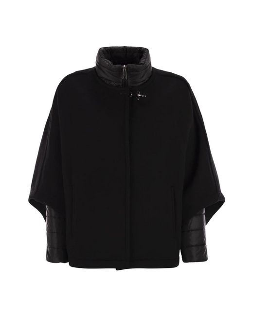 Fay Jassen ,Zwart ,Wol Double-Face 3-In-1 Cape in het Black