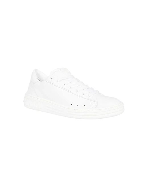 MSGM White Leder-Sneaker Mit Logodetail