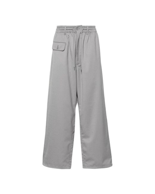 Y-3 Gray Wide Trousers for men