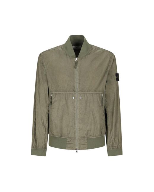 Stone Island Green Bomber Jackets for men