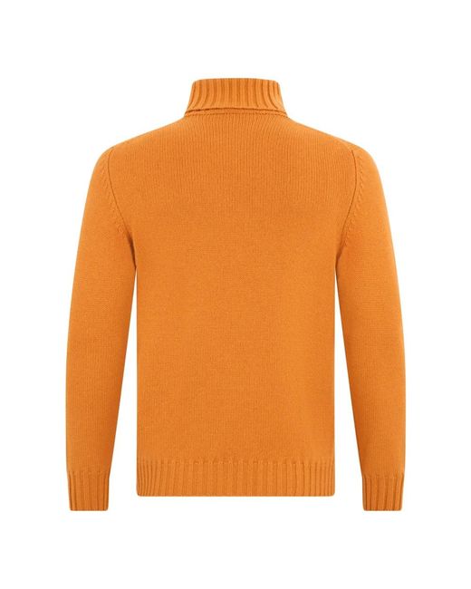Fedeli Orange Turtlenecks for men