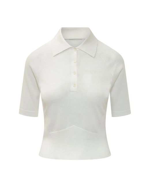 Givenchy Tops ,Wol Cropped Second-Skin Polo in het White