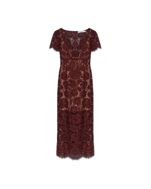 Self-Portrait Midi Dresses in het Purple