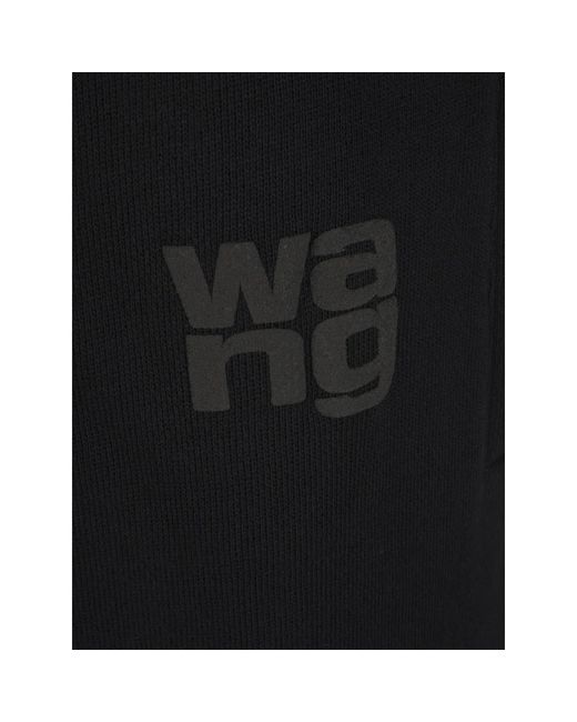 Alexander Wang Black Schwarze terry sweatpants mit puff paint logo