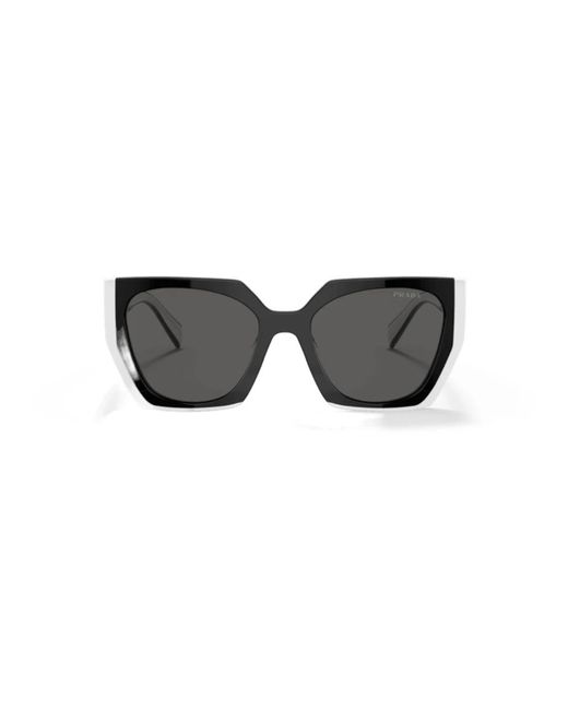 Prada Black Quadratische bicolor sonnenbrille dunkelgraue gläser