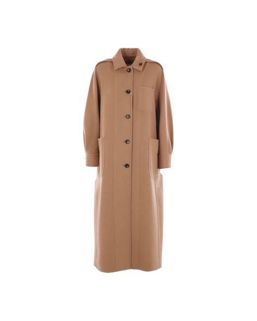 Max Mara Single-Breasted Coats in het Brown
