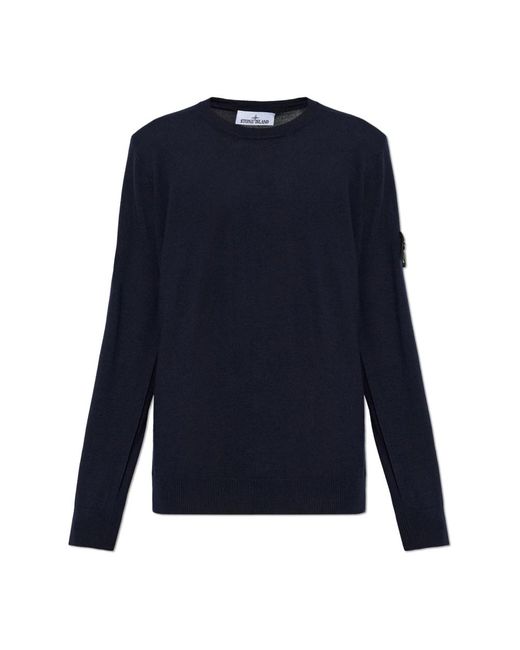 Stone Island Blue Round-Neck Knitwear for men