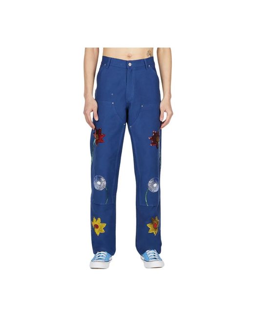 Sky High Farm Blue Straight Trousers for men