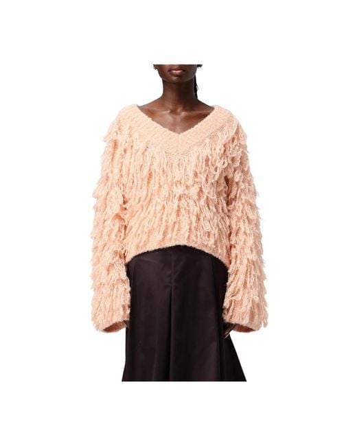 Genny V-Neck Knitwear in het Pink
