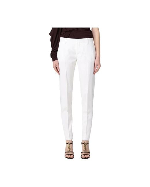 Saint Laurent White Slim-Fit Trousers