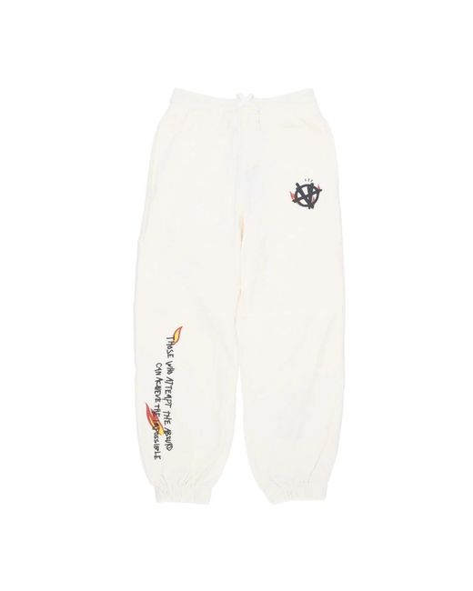 Acupuncture Broeken ,Wit ,Katoen Flamed Logo Lichtgewicht Trainingsbroek in het White voor heren