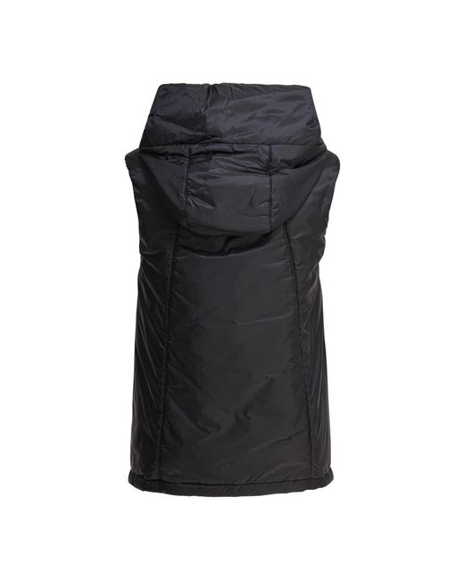 Max Mara Jassen ,Zwart ,Polyester Zwarte Mouwloze Gewatteerde Jas Aw 25 in het Black