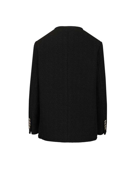 DUNST Collarless Tweed Jas in het Black